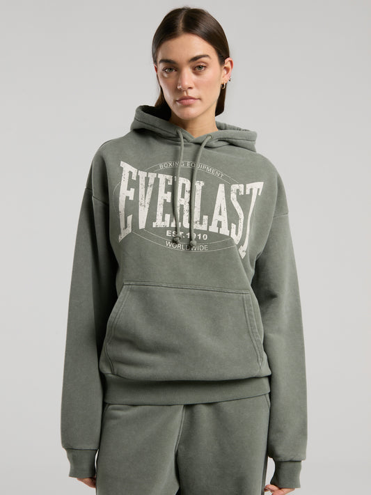 Everlast Authentic Boxing Wmn Oversize Haki Kadın Kapüşonlu Sweatshirt
