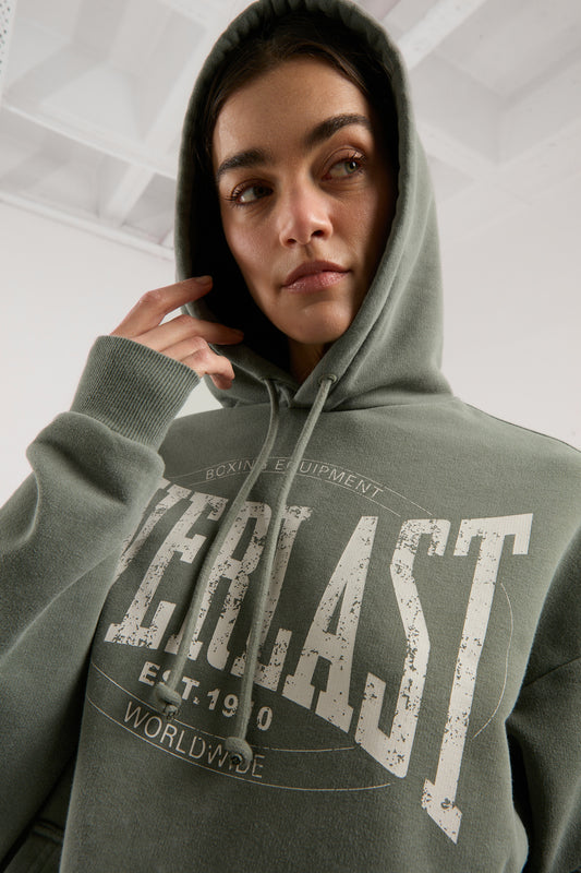 Everlast Authentic Boxing Wmn Oversize Haki Kadın Kapüşonlu Sweatshirt