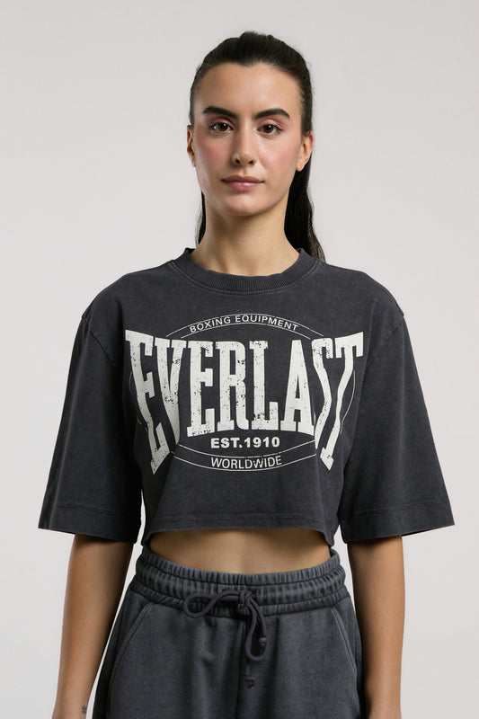 Everlast Authentic Boxing Wmn Antrasit Kadın Crop Tişört