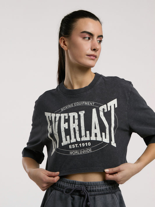 Everlast Authentic Boxing Wmn Antrasit Kadın Crop Tişört