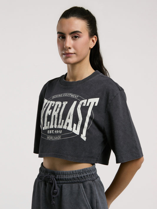 Everlast Authentic Boxing Wmn Antrasit Kadın Crop Tişört