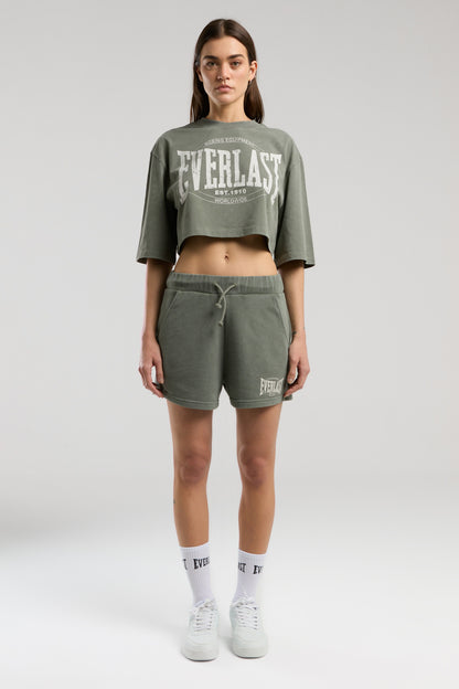 Everlast Authentic Boxing Wmn Haki Kadın Crop Tişört