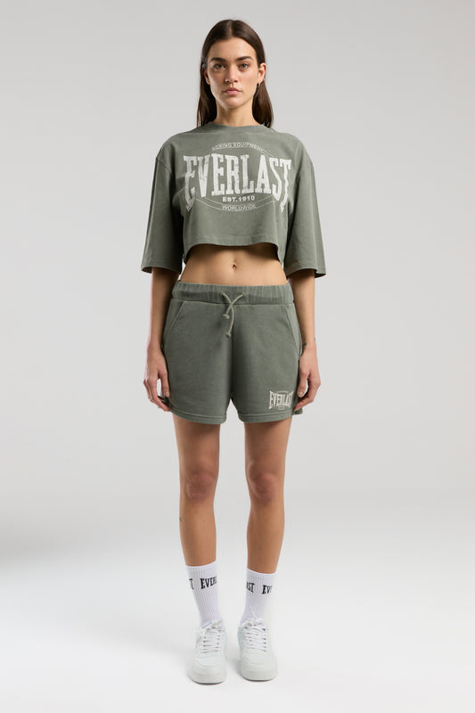 Everlast Authentic Boxing Wmn Haki Kadın Crop Tişört