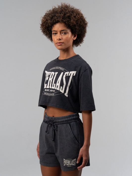 Everlast Authentic Boxing Wmn Antrasit Kadın Crop Tişört