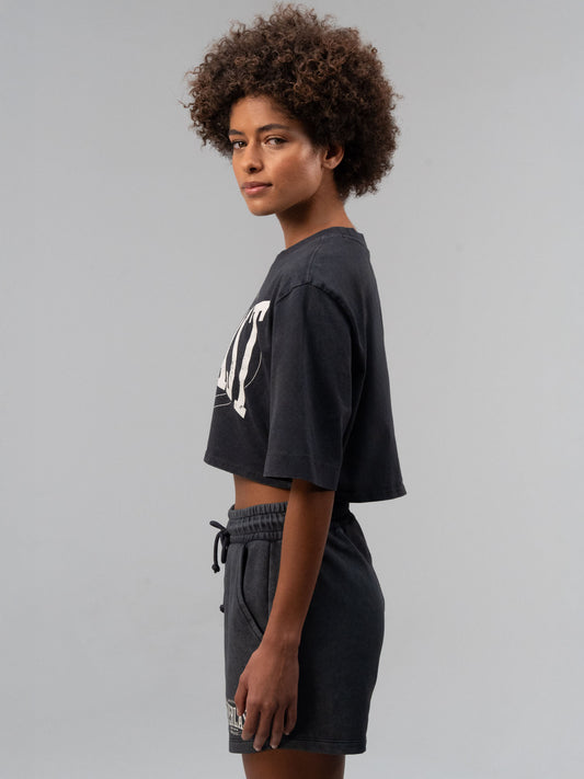 Everlast Authentic Boxing Wmn Antrasit Kadın Crop Tişört