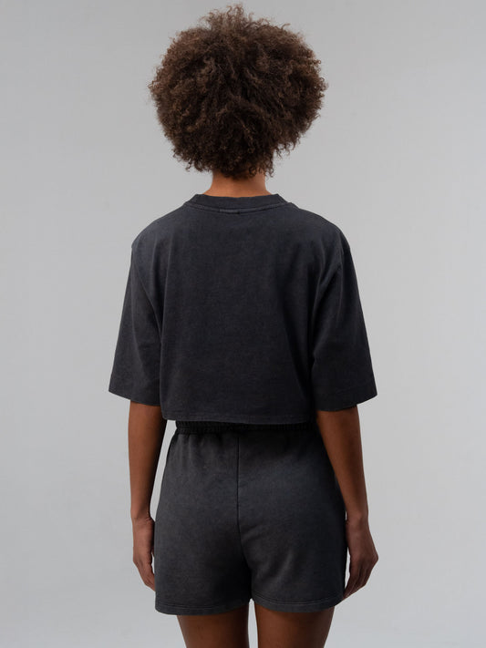 Everlast Authentic Boxing Wmn Antrasit Kadın Crop Tişört