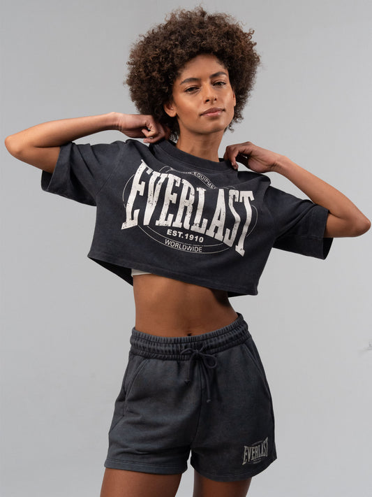 Everlast Authentic Boxing Wmn Antrasit Kadın Crop Tişört
