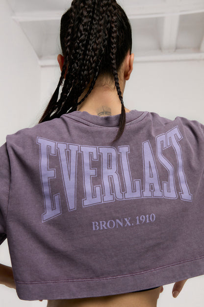Everlast Bronx 1910 Oversize Mor Crop Kadın Tişört