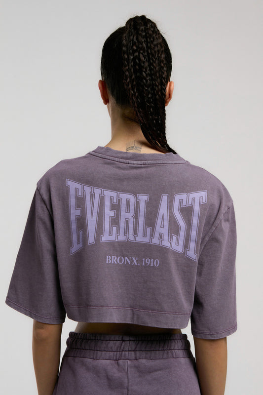 Everlast Bronx 1910 Oversize Mor Crop Kadın Tişört