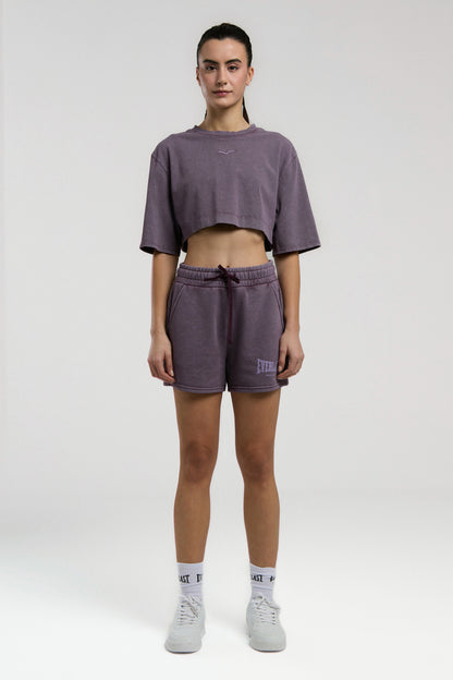 Everlast Bronx 1910 Oversize Mor Crop Kadın Tişört