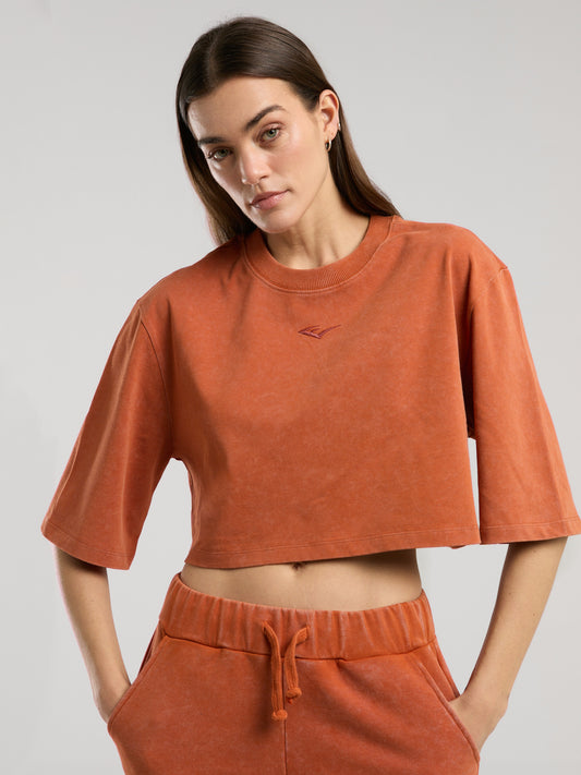 Everlast Bronx 1910 Oversize Turuncu Crop Kadın Tişört
