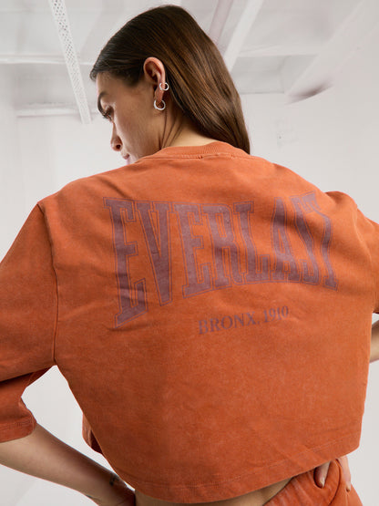 Everlast Bronx 1910 Oversize Turuncu Crop Kadın Tişört