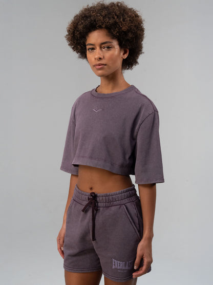 Everlast Bronx 1910 Oversize Mor Crop Kadın Tişört