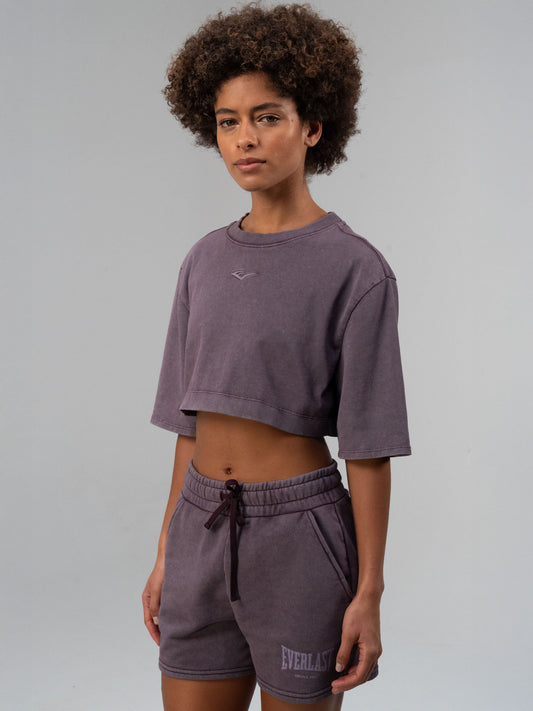 Everlast Bronx 1910 Oversize Mor Crop Kadın Tişört