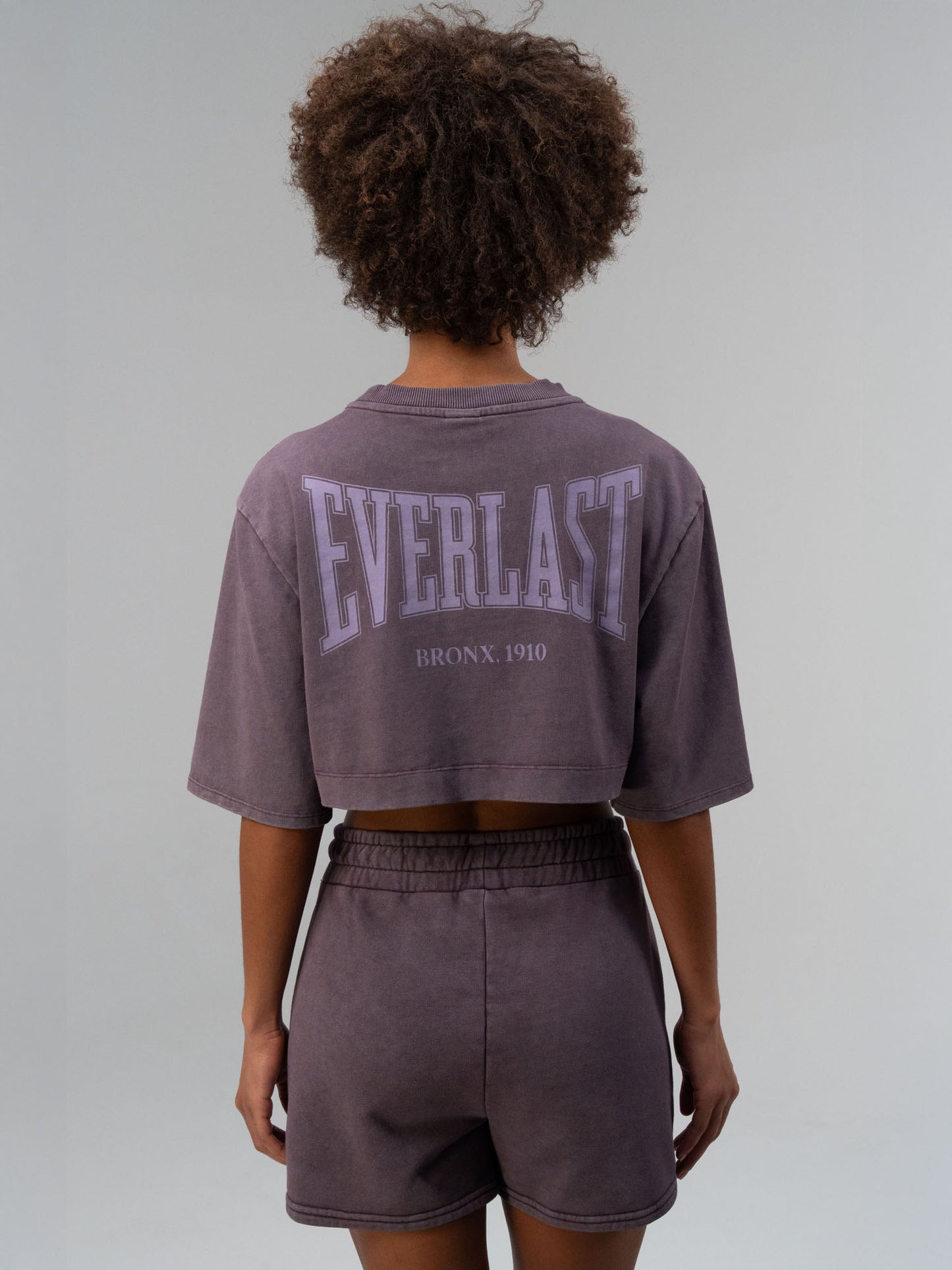 Everlast Bronx 1910 Oversize Mor Crop Kadın Tişört