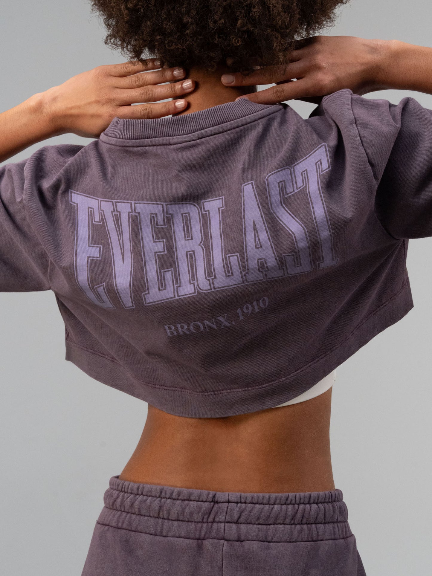 Everlast Bronx 1910 Oversize Mor Crop Kadın Tişört