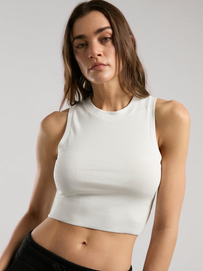 Ever Relaxed Rib Beyaz Kadın Thick-Strapped Atlet