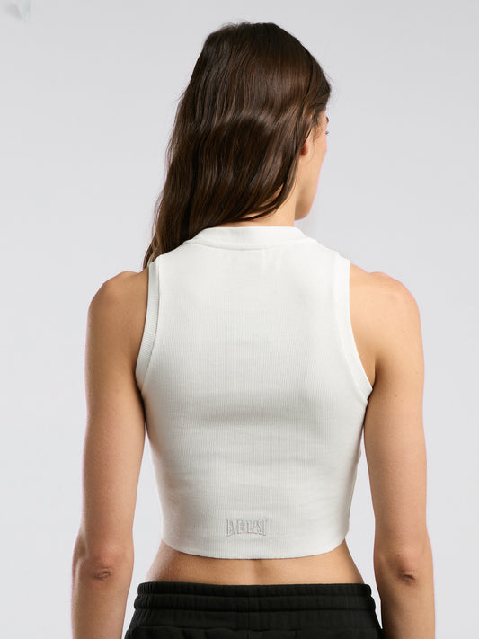 Ever Relaxed Rib Beyaz Kadın Thick-Strapped Atlet