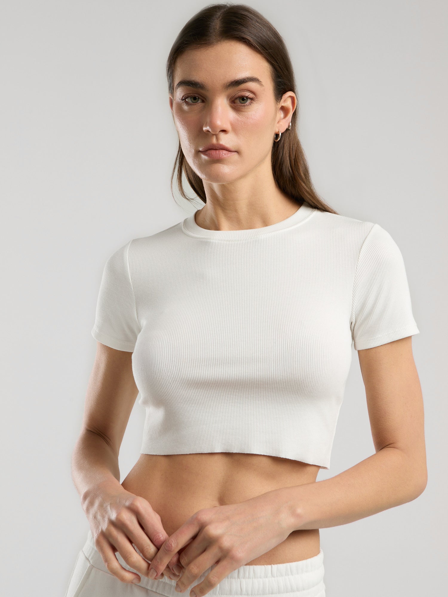 Ever Relaxed Rib Beyaz Kadın Crop Tişört – Everlast Türkiye