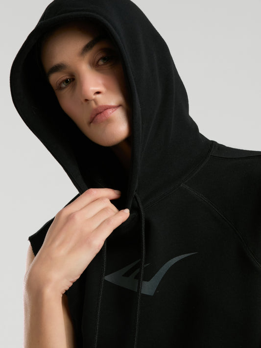 Ever Classics Wmn Siyah Kadın Crop Kapüşonlu Kolsuz Sweatshirt