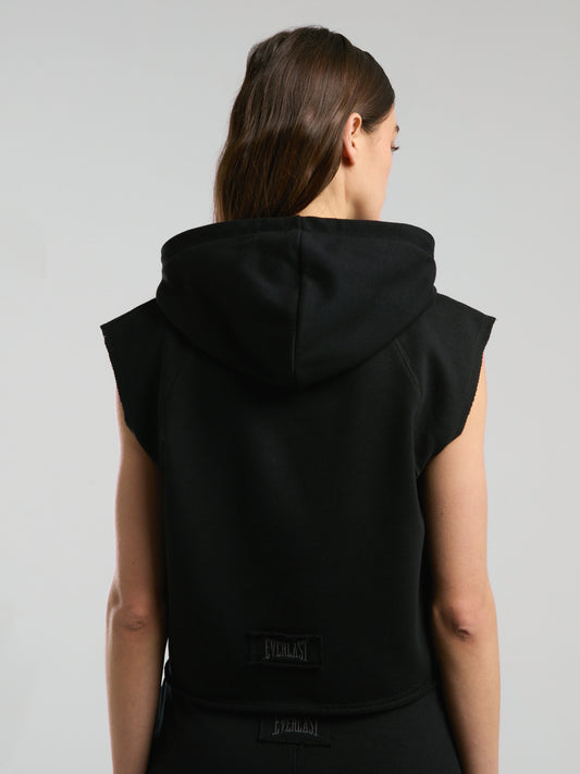 Ever Classics Wmn Siyah Kadın Crop Kapüşonlu Kolsuz Sweatshirt