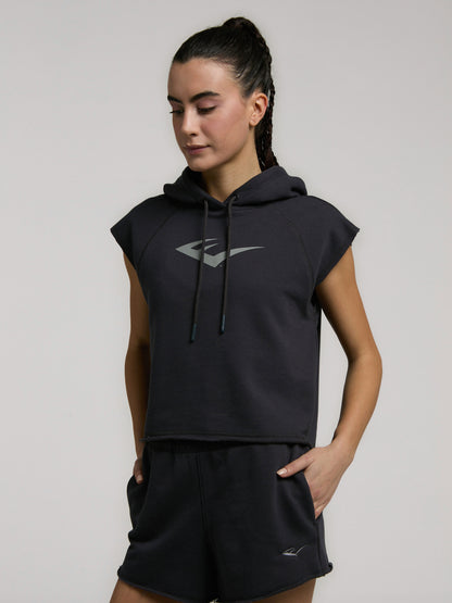 Ever Classics Wmn Füme Kadın Crop Kapüşonlu Kolsuz Sweatshirt