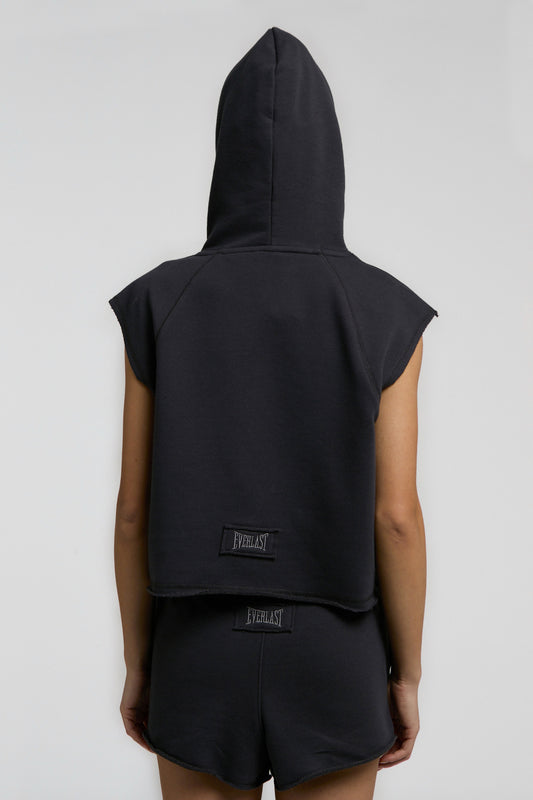 Ever Classics Wmn Füme Kadın Crop Kapüşonlu Kolsuz Sweatshirt