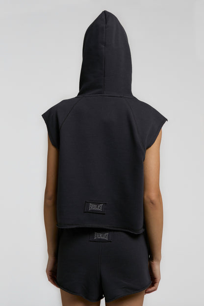 Ever Classics Wmn Füme Kadın Crop Kapüşonlu Kolsuz Sweatshirt
