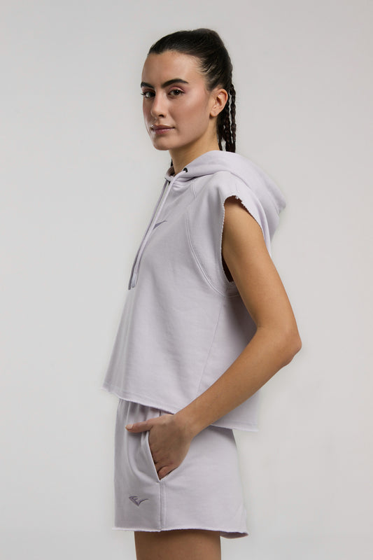 Ever Classics Wmn Lila Kadın Crop Kapüşonlu Kolsuz Sweatshirt