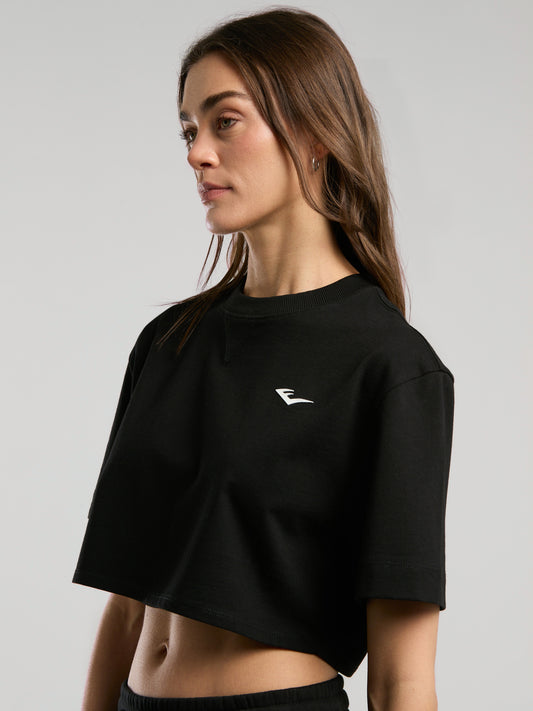 Ever Classics Wmn Comfort Siyah Kadın Crop Tişört