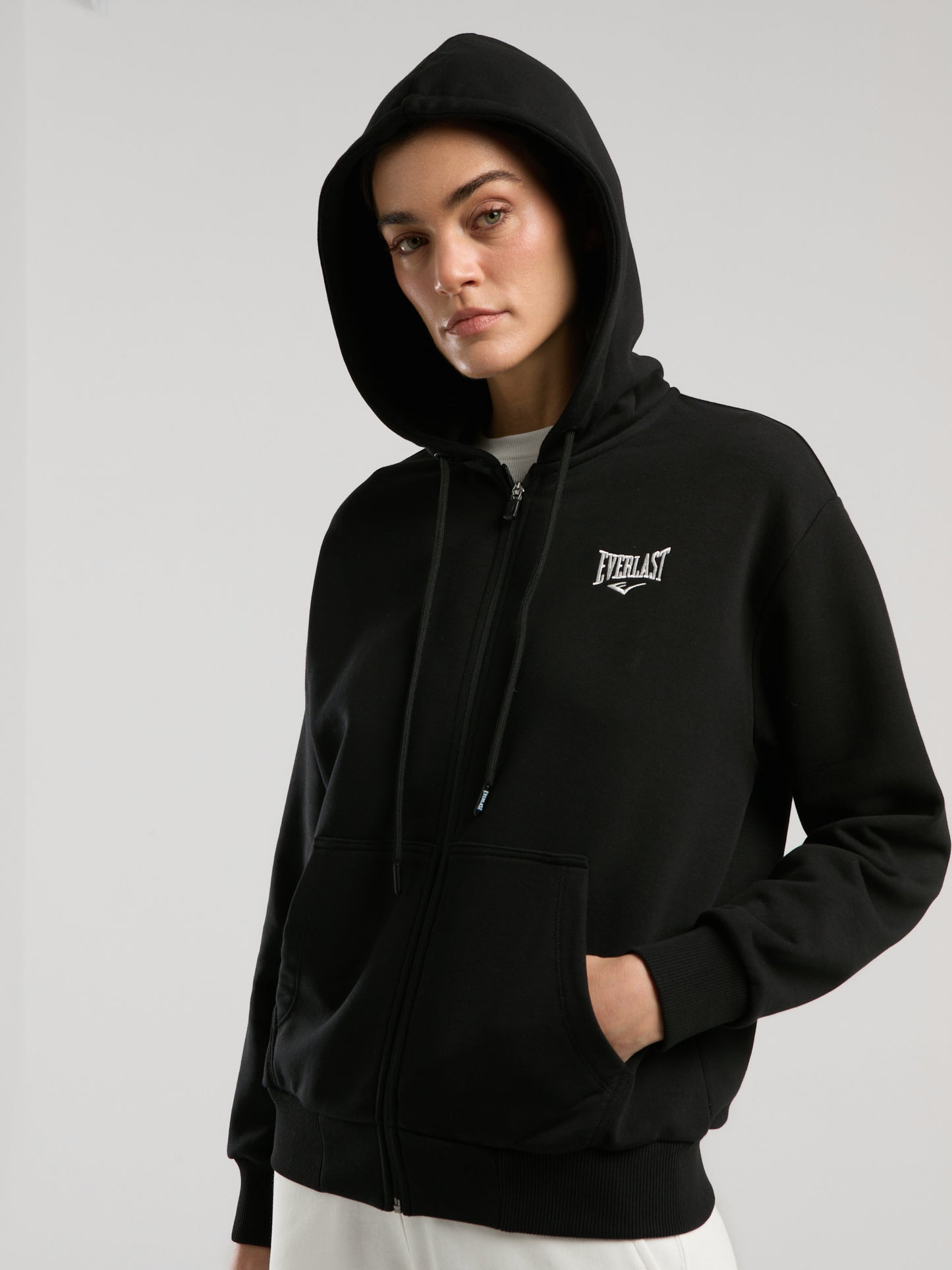 Ever Classics Wmn Siyah Kadın Kapüşonlu Full Zip Sweatshirt