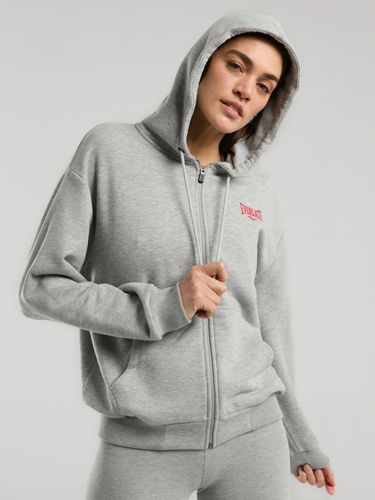 Ever Classics Wmn Gri Melanj Kadın Kapüşonlu Full Zip Sweatshirt