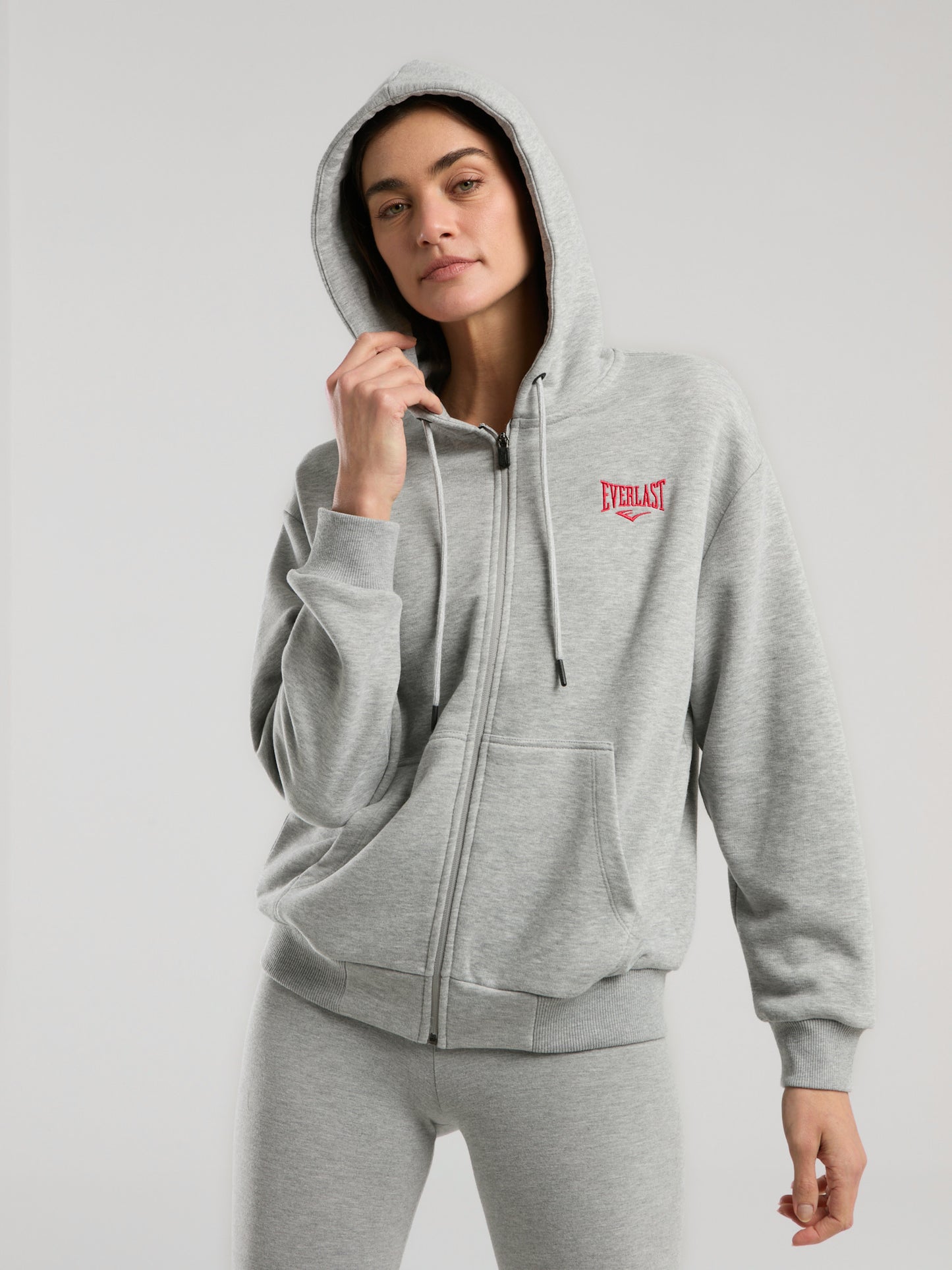 Ever Classics Wmn Gri Melanj Kadın Kapüşonlu Full Zip Sweatshirt