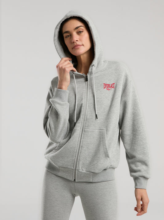 Ever Classics Wmn Gri Melanj Kadın Kapüşonlu Full Zip Sweatshirt