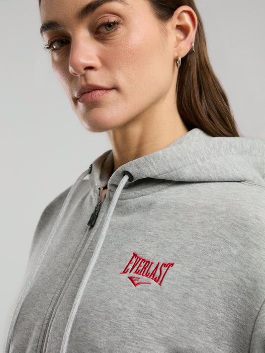 Ever Classics Wmn Gri Melanj Kadın Kapüşonlu Full Zip Sweatshirt