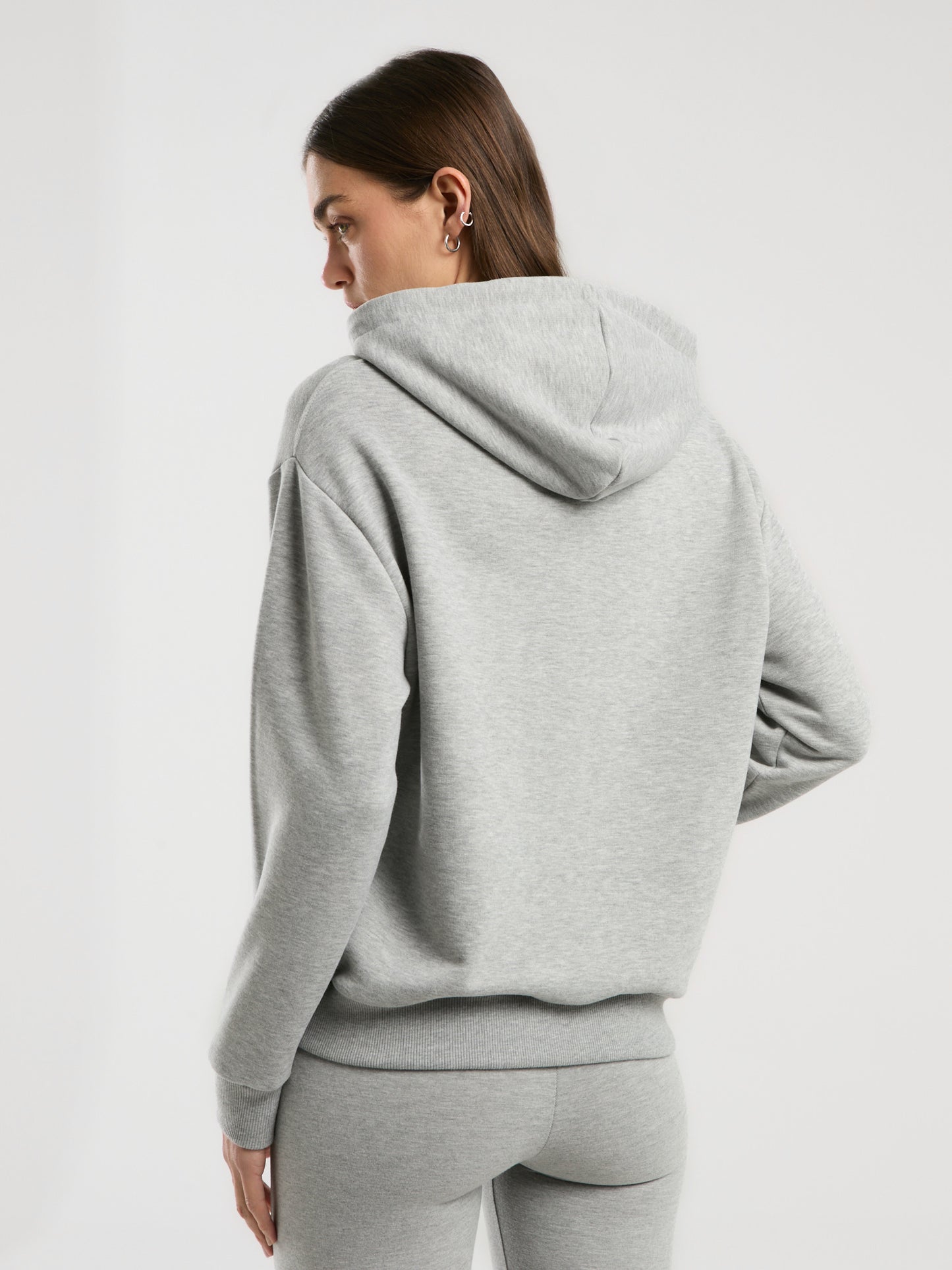 Ever Classics Wmn Gri Melanj Kadın Kapüşonlu Full Zip Sweatshirt