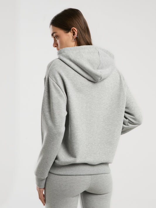 Ever Classics Wmn Gri Melanj Kadın Kapüşonlu Full Zip Sweatshirt