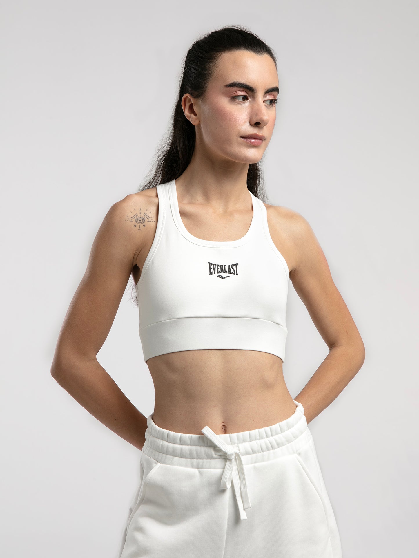 Ever Essentials Beyaz Kadın Pamuk Sporcu Sütyeni