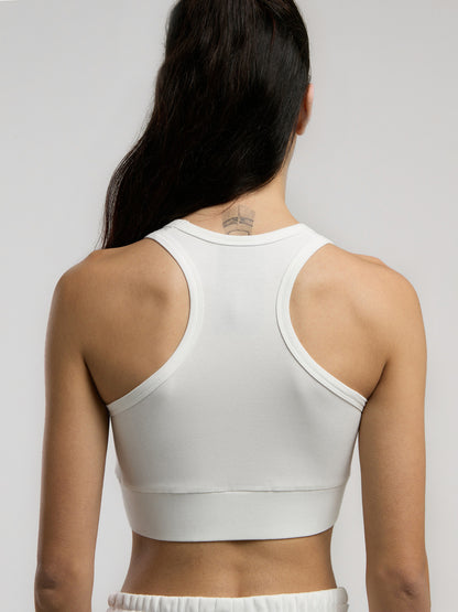 Ever Essentials Beyaz Kadın Pamuk Sporcu Sütyeni