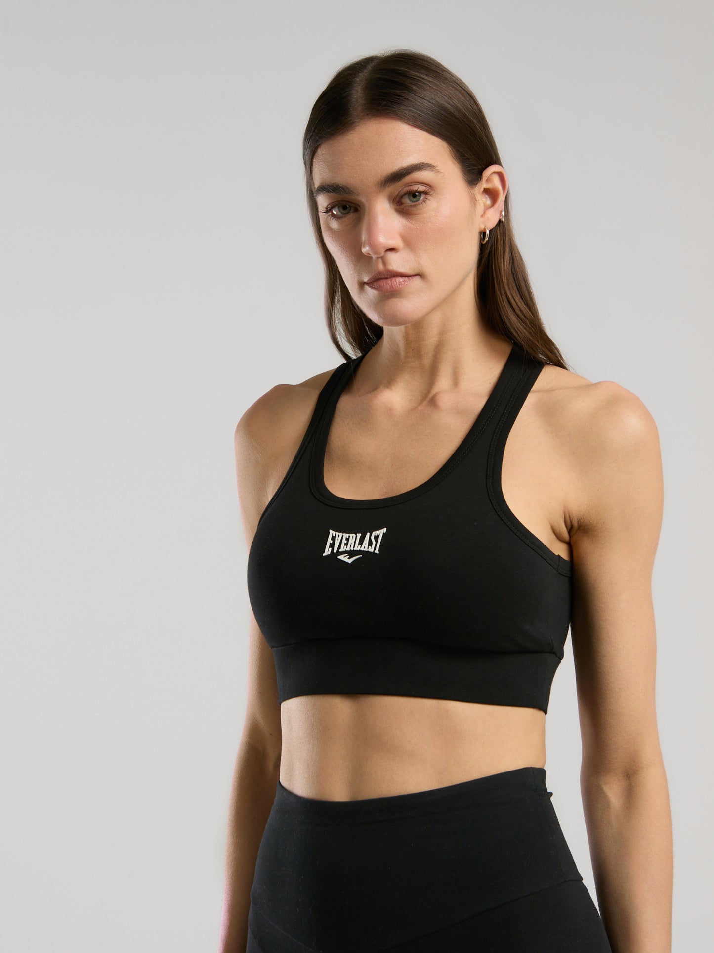 Ever Essentials Siyah Kadın Pamuk Sporcu Sütyeni