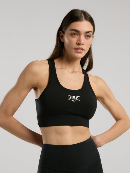Ever Essentials Siyah Kadın Pamuk Sporcu Sütyeni