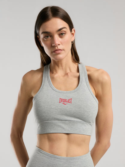 Ever Essentials Gri Melanj Kadın Pamuk Sporcu Sütyeni