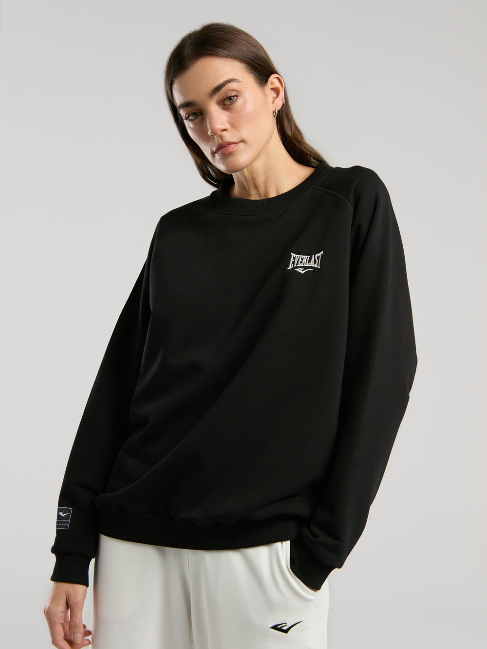 Ever Essentials Siyah Kadın Sweatshirt