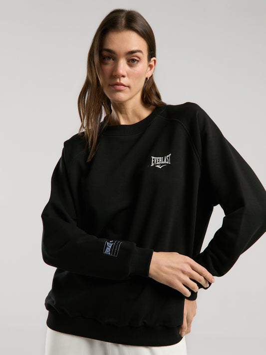 Ever Essentials Siyah Kadın Sweatshirt