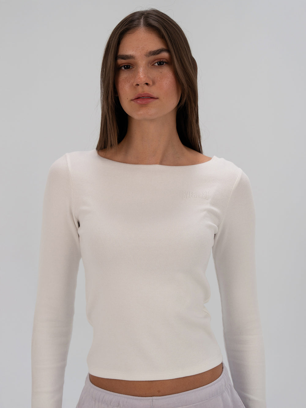 Ever Relaxed Rib Wmn Beyaz Kadın Uzun Kollu Tişört