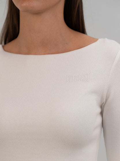 Ever Relaxed Rib Wmn Beyaz Kadın Uzun Kollu Tişört