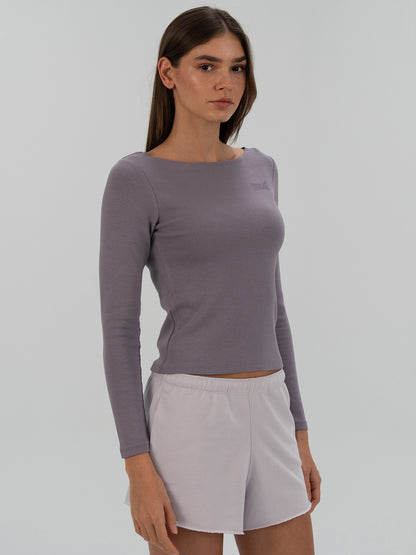 Ever Relaxed Rib Wmn Mürdüm Kadın Uzun Kollu Tişört