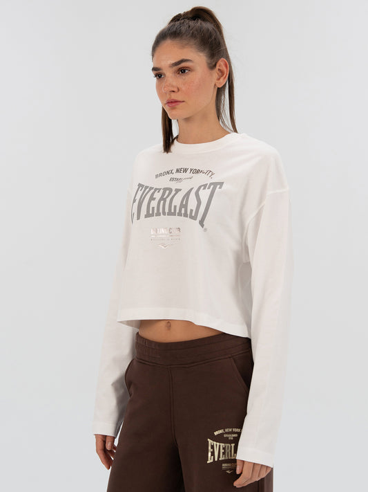 Everlast Bronx NYC Beyaz Kadın Uzun Kollu Tişört