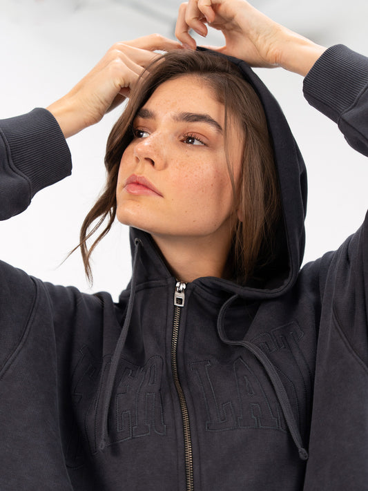 Everlast Cool Relax Wmn Antrasit Kadın Full Zip Kapişonlu Sweatshirt