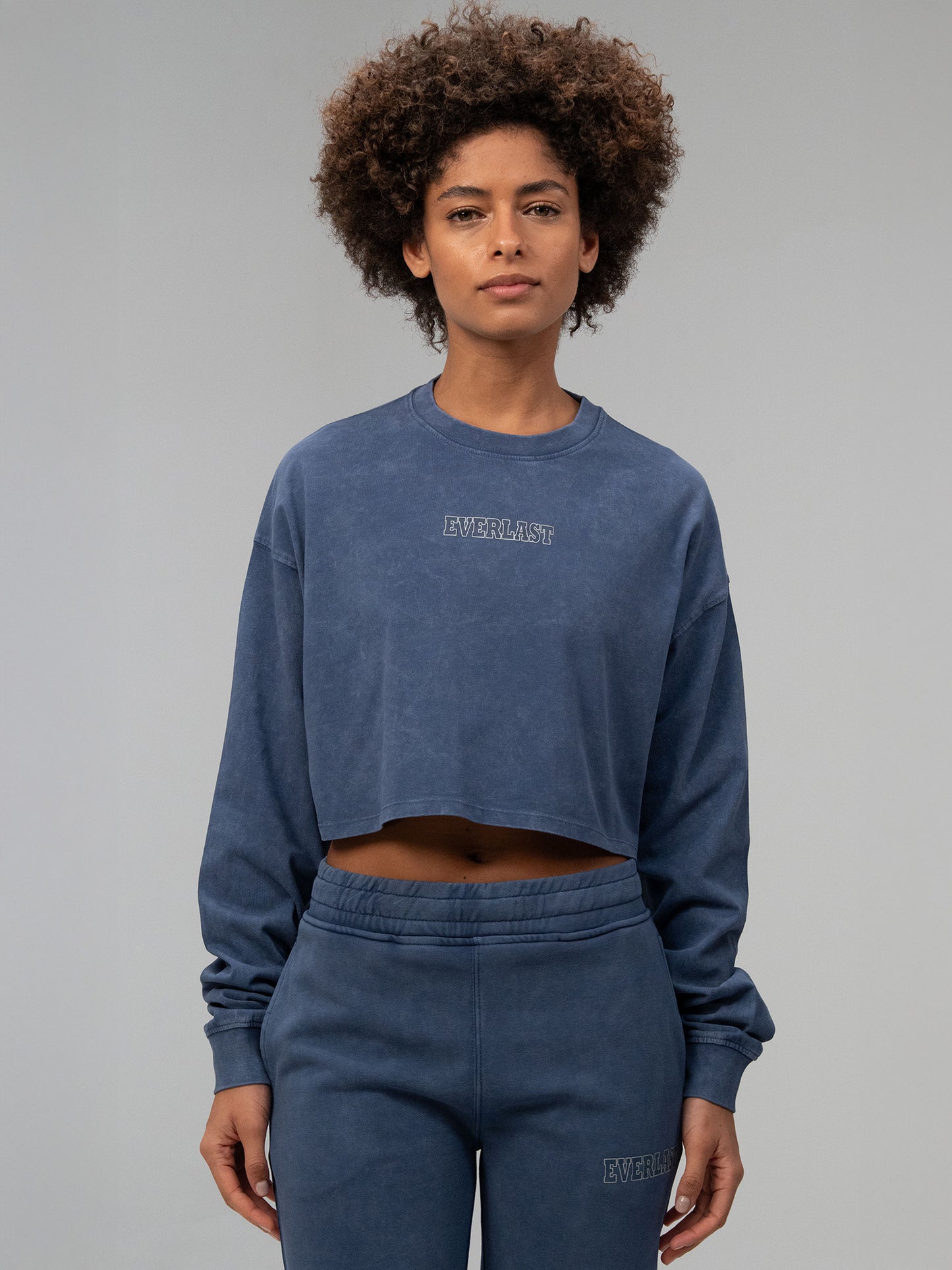 Everlast Giant Logo Oversize İndigo Kadın Sweatshirt